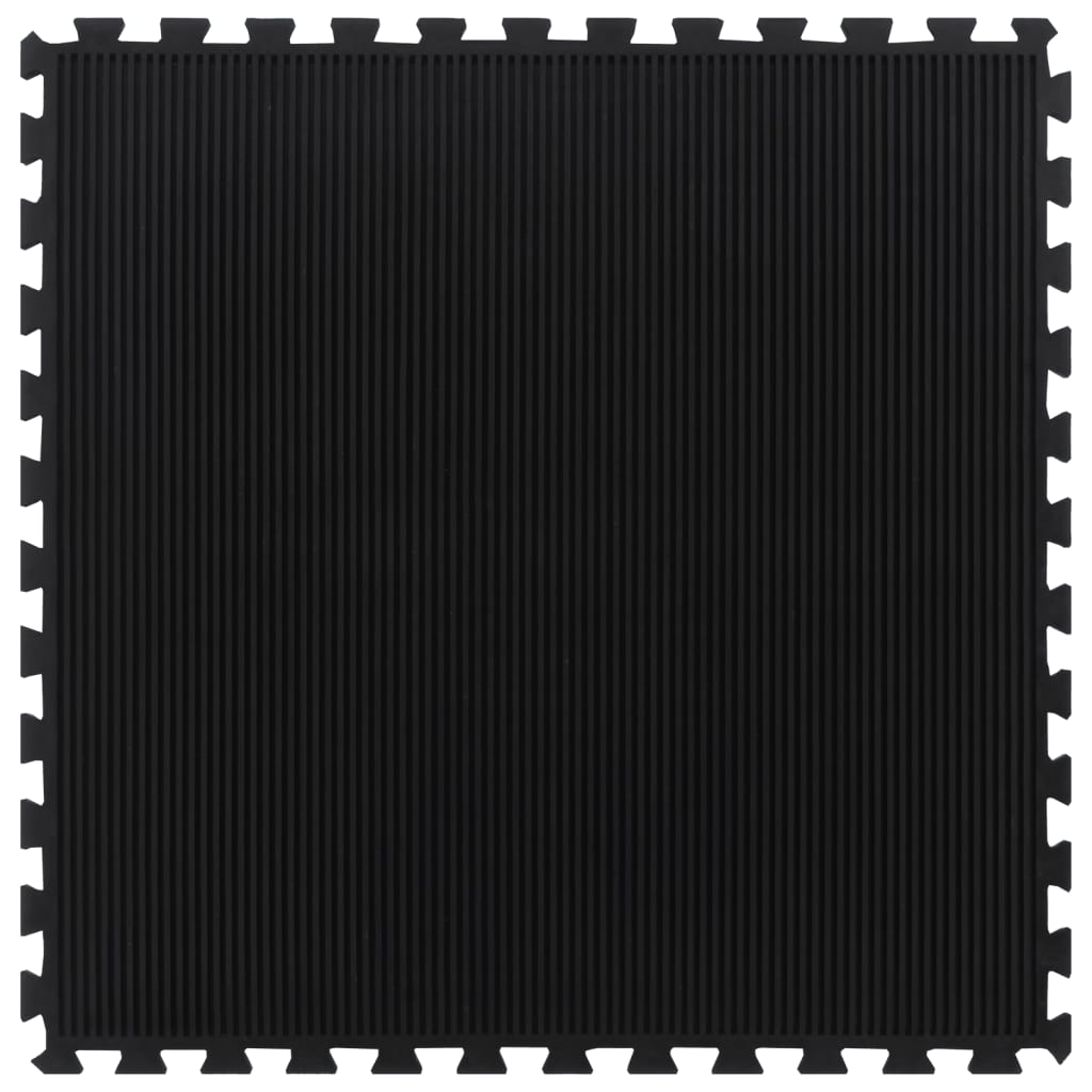 Vidaxxl gummiflise 12 mm 100x100 cm sort