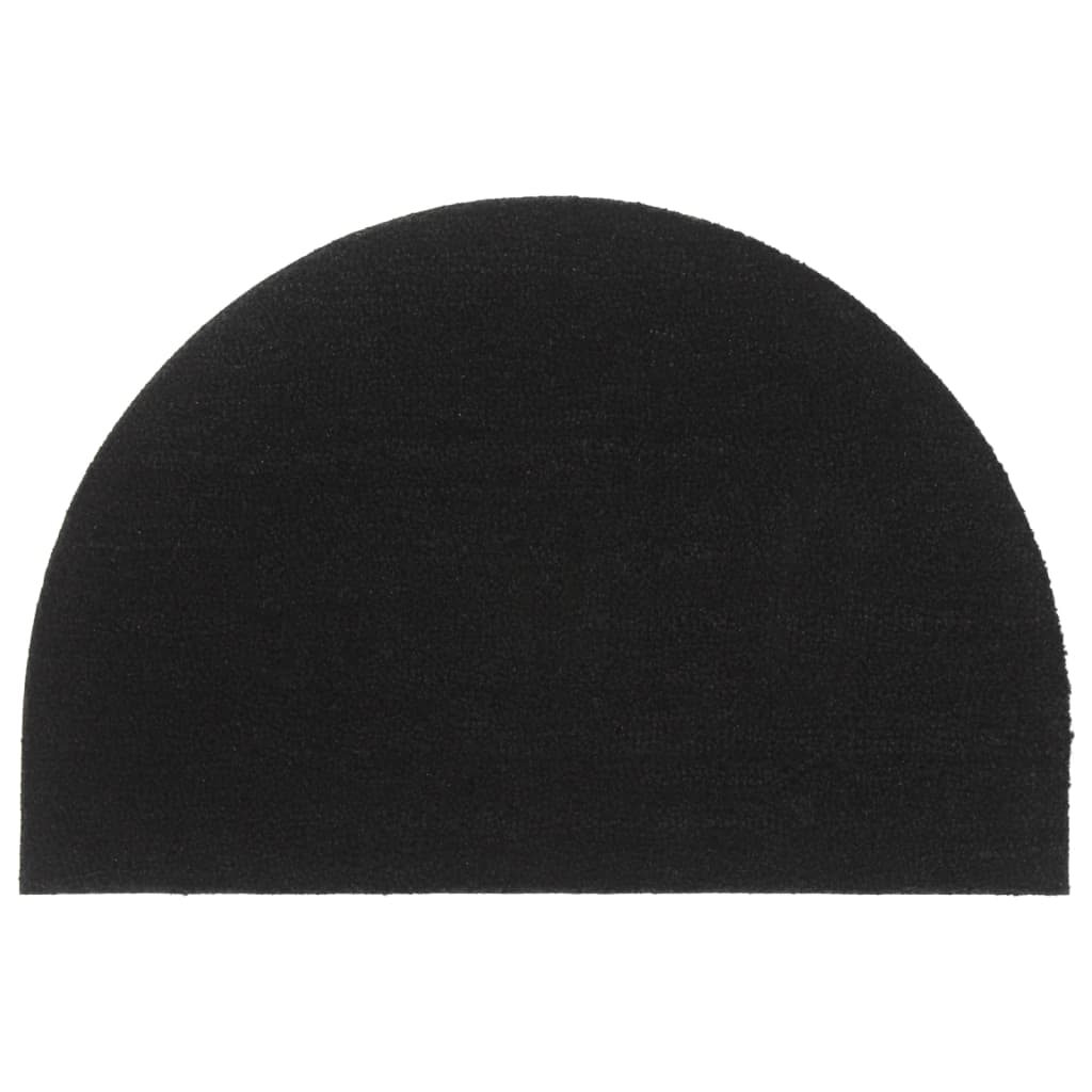 VidaXL Dørmåtte halvcirkulær 60x90 cm tuftet kokosfiber sort