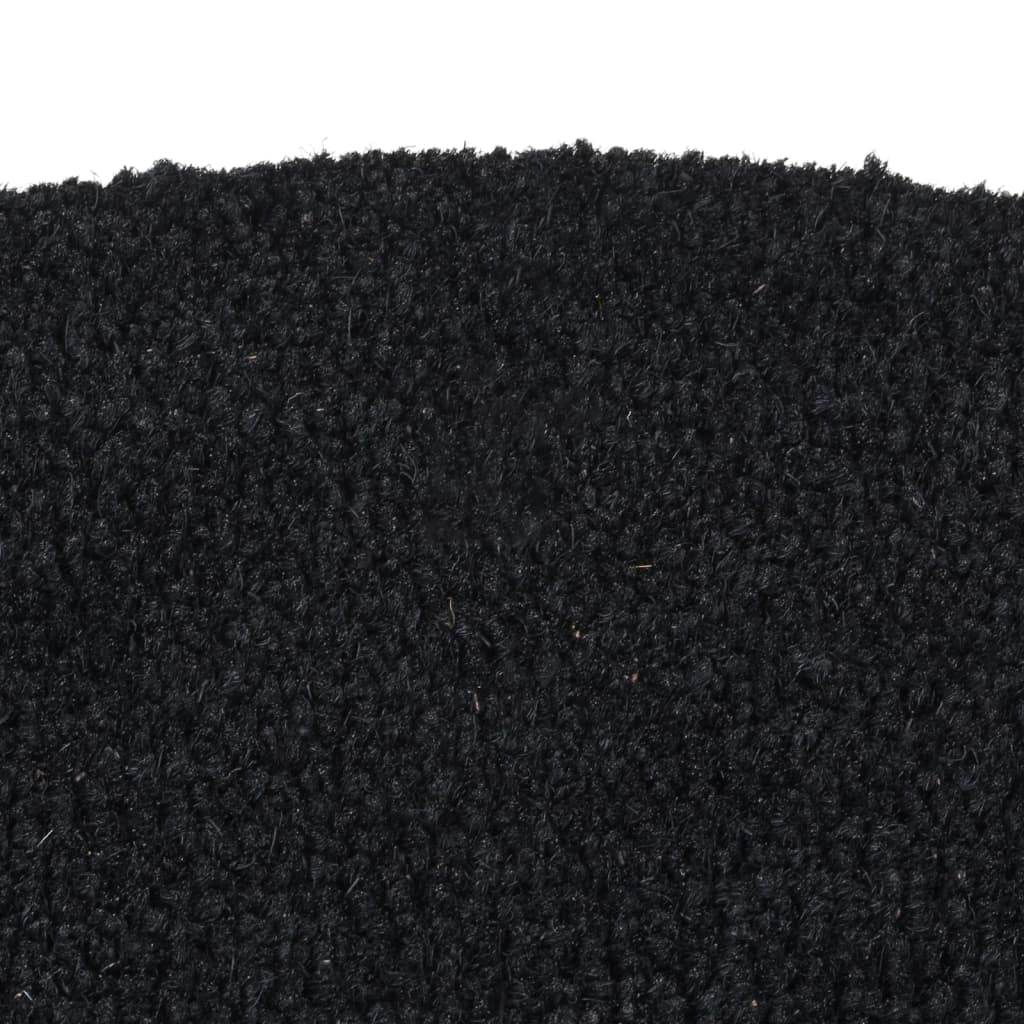 VidaXL Dørmåtte halvcirkulær 60x90 cm tuftet kokosfiber sort