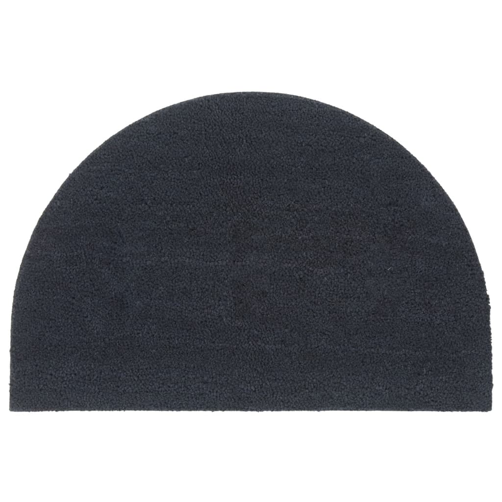 VidaXL Dørmåtte halvcirkulær 60x90 cm tuftet kokosfiber mørkegrå