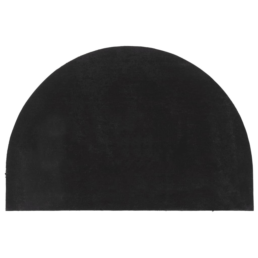 VidaXL Dørmåtte halvcirkulær 60x90 cm tuftet kokosfiber mørkegrå