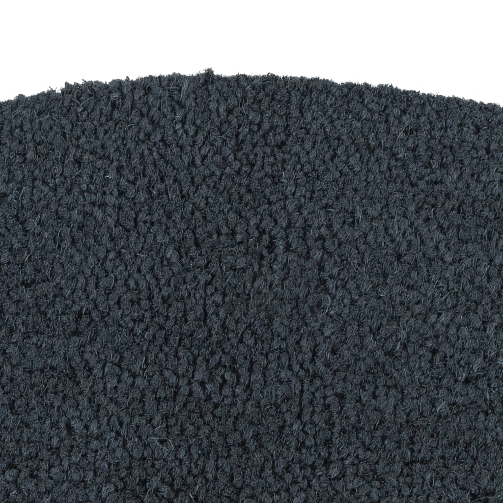 VidaXL Dørmåtte halvcirkulær 60x90 cm tuftet kokosfiber mørkegrå