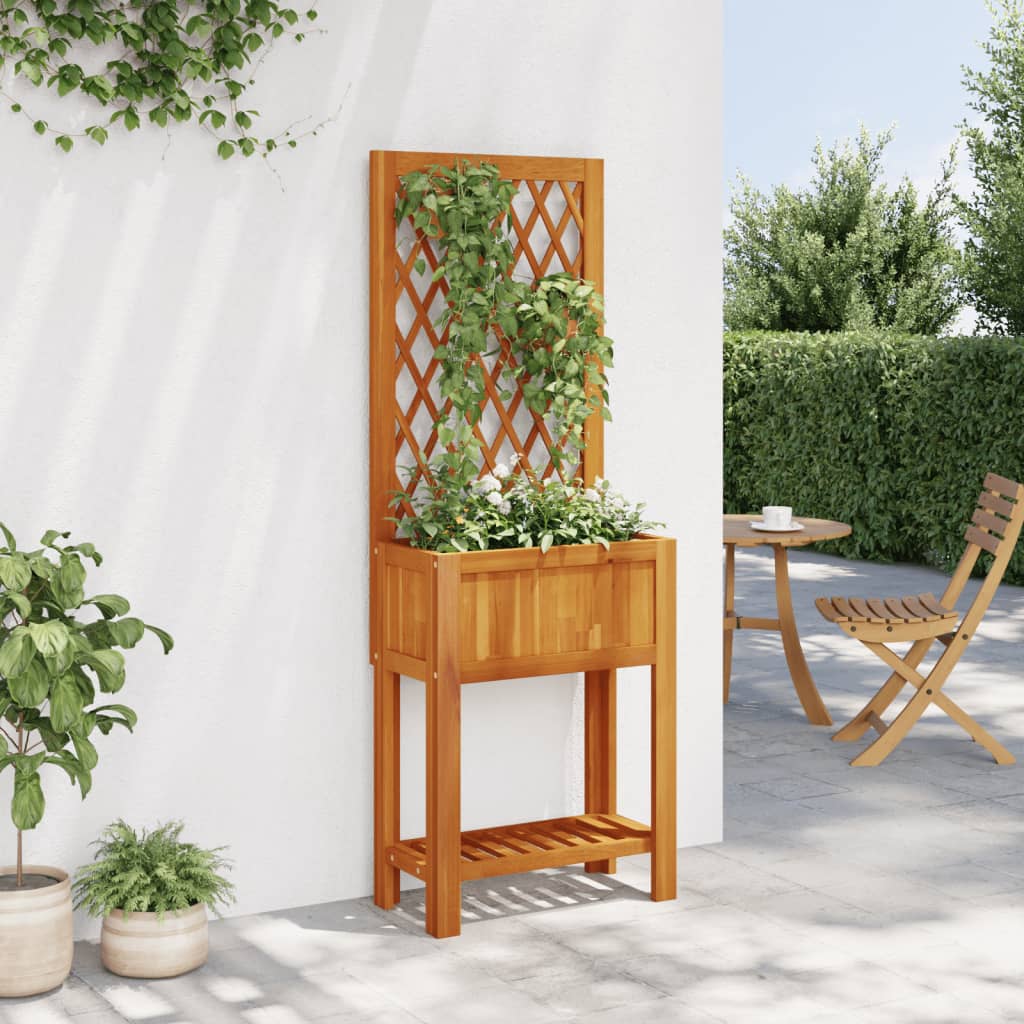 Vidaxx plantekasse med espalier og hylde 55x29,5x152 cm akacietræ