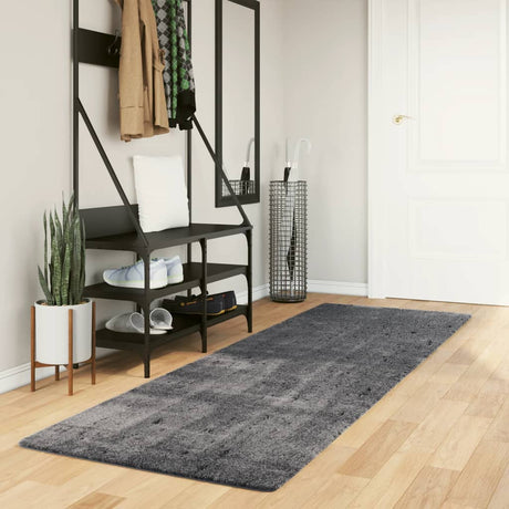 VidaXL tæppe huarte kort luv blødt vaskbart 80x250 cm antracit