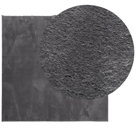 VidaXL tæppe huarte kort luv blødt vaskbart 160x160 cm antracit