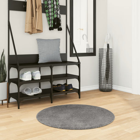 Vidaxl tæppe huarte kort luv blødt vaskbart ø 80 cm antracit