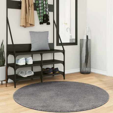Vidaxl tæppe huarte kort luv blødt vaskbart ø 120 cm antracit