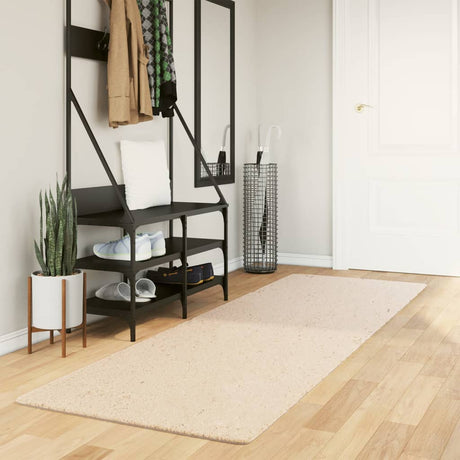 VidaXL tæppe huarte kort luv blødt vaskbart 80x250 cm beige