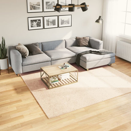 VidaXL tæppe huarte kort luv blødt vaskbart 240x240 cm beige