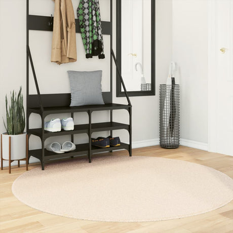 Vidaxl tæppe huarte kort luv blødt vaskbart ø 160 cm beige