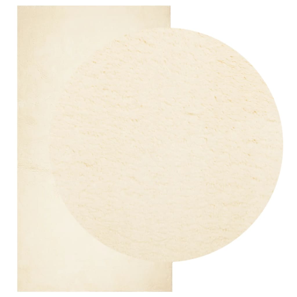 VidaXL tæppe huarte kort luv blød vaskbar 80x150 cm creme