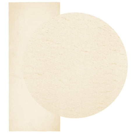 Vidaxx tæppe huarte kort luv blød vaskbar 80x200 cm creme