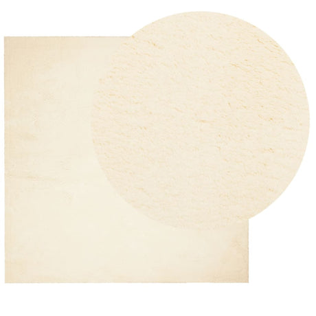 VidaXL tæppe huarte kort luv blød vaskbar 120x120 cm creme