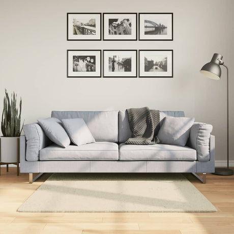 VidaXL tæppe huarte kort luv blød vaskbar 120x120 cm creme