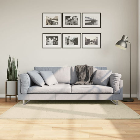 VidaXL tæppe huarte kort luv blødt vaskbart 120x170 cm creme