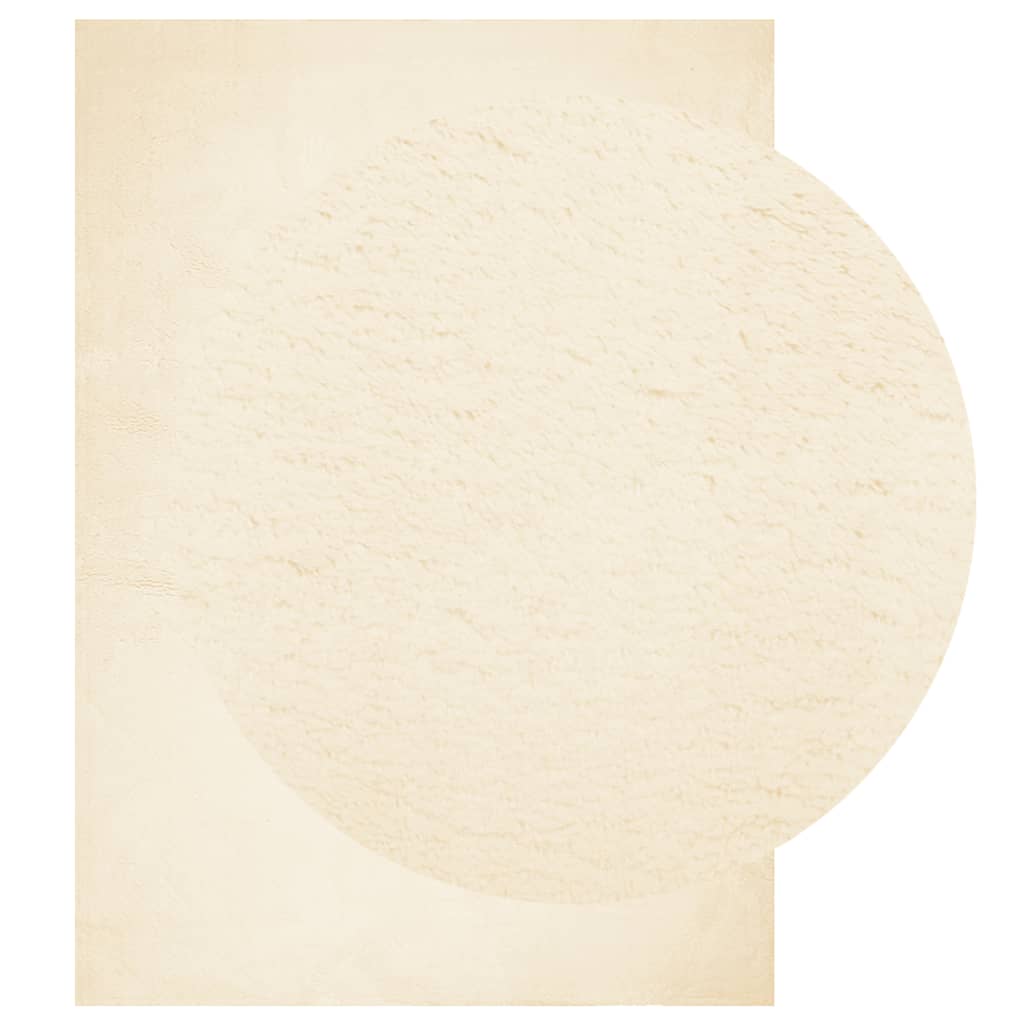 VidaXL tæppe huarte kort luv blød vaskbar 140x200 cm creme