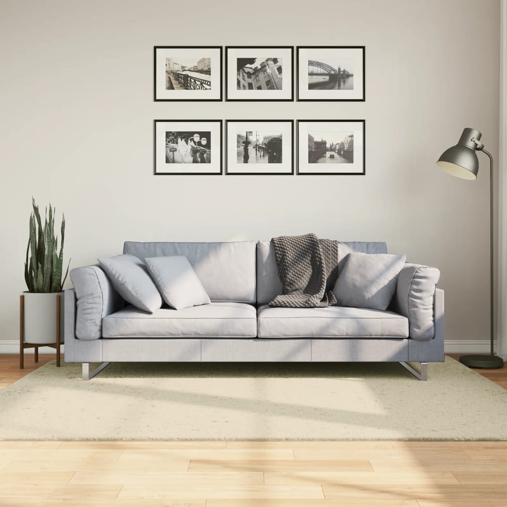 VidaXL tæppe huarte kort luv blød vaskbar 140x200 cm creme