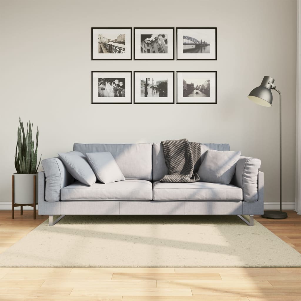 VidaXL tæppe huarte kort luv blødt vaskbart 160x160 cm creme