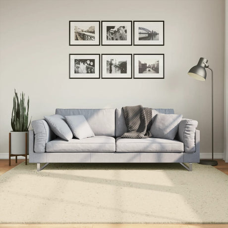 VidaXL tæppe huarte kort luv blødt vaskbart 200x200 cm creme