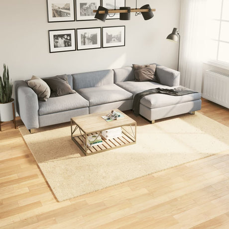 VidaXL tæppe huarte kort luv blød vaskbar 200x280 cm creme