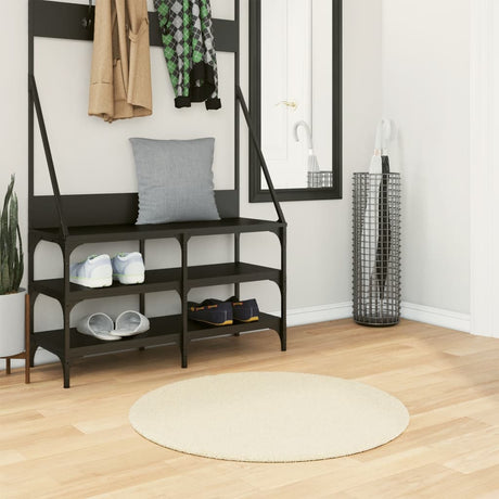 Vidaxl tæppe huarte kort luv blødt vaskbart ø 80 cm creme