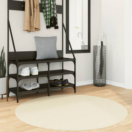 Vidaxl tæppe huarte kort luv blødt vaskbart ø 120 cm creme