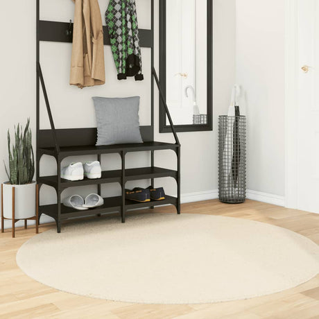 Vidaxl tæppe huarte kort luv blødt vaskbart ø 160 cm creme