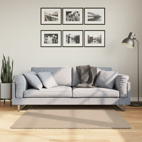 Vidaxx tæppe huarte kort luv blødt vaskbart 120x120cm sandfarvet