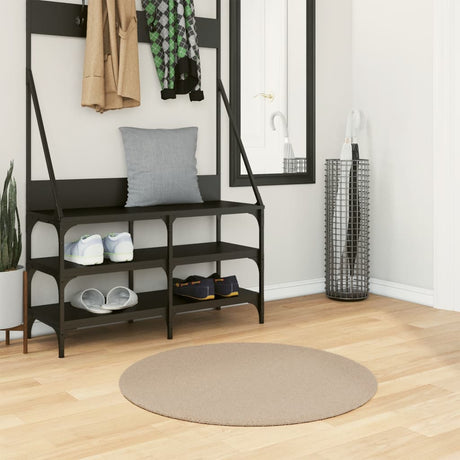 Vidaxl tæppe huarte kort luv blødt vaskbart ø 80 cm sandfarvet