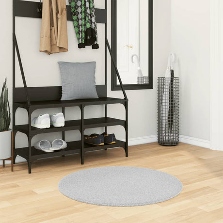 Vidaxl tæppe huarte kort luv blødt vaskbart ø 80 cm grå