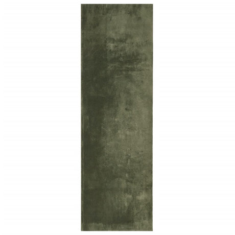 VidaXL tæppe huarte kort luv blødt vaskbart 80x250 cm skovgrønt