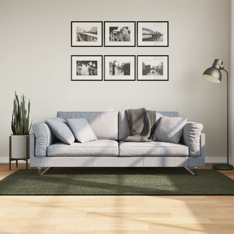 VidaXL tæppe huarte kort luv blødt vaskbart 100x200 cm skovgrønt
