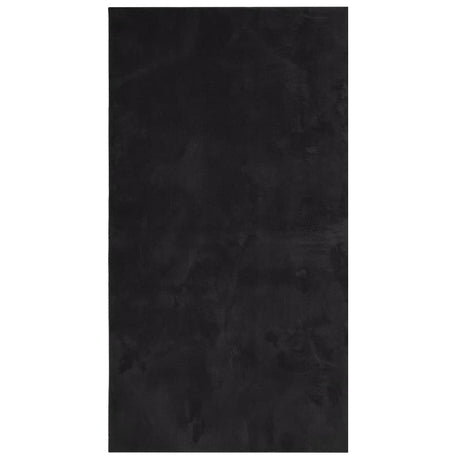 VidaXL tæppe huarte kort luv blødt vaskbart 80x150 cm sort