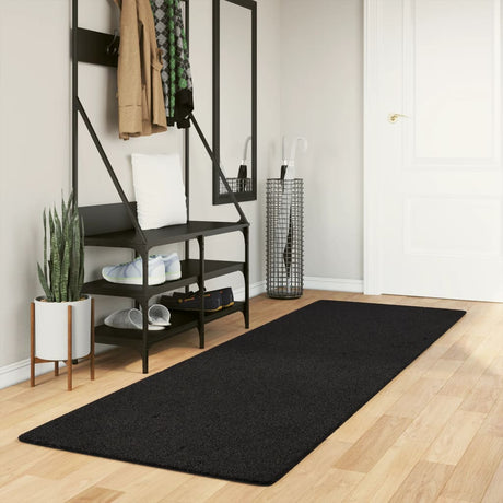 Vidaxx tæppe huarte kort luv blødt vaskbart 80x250 cm sort