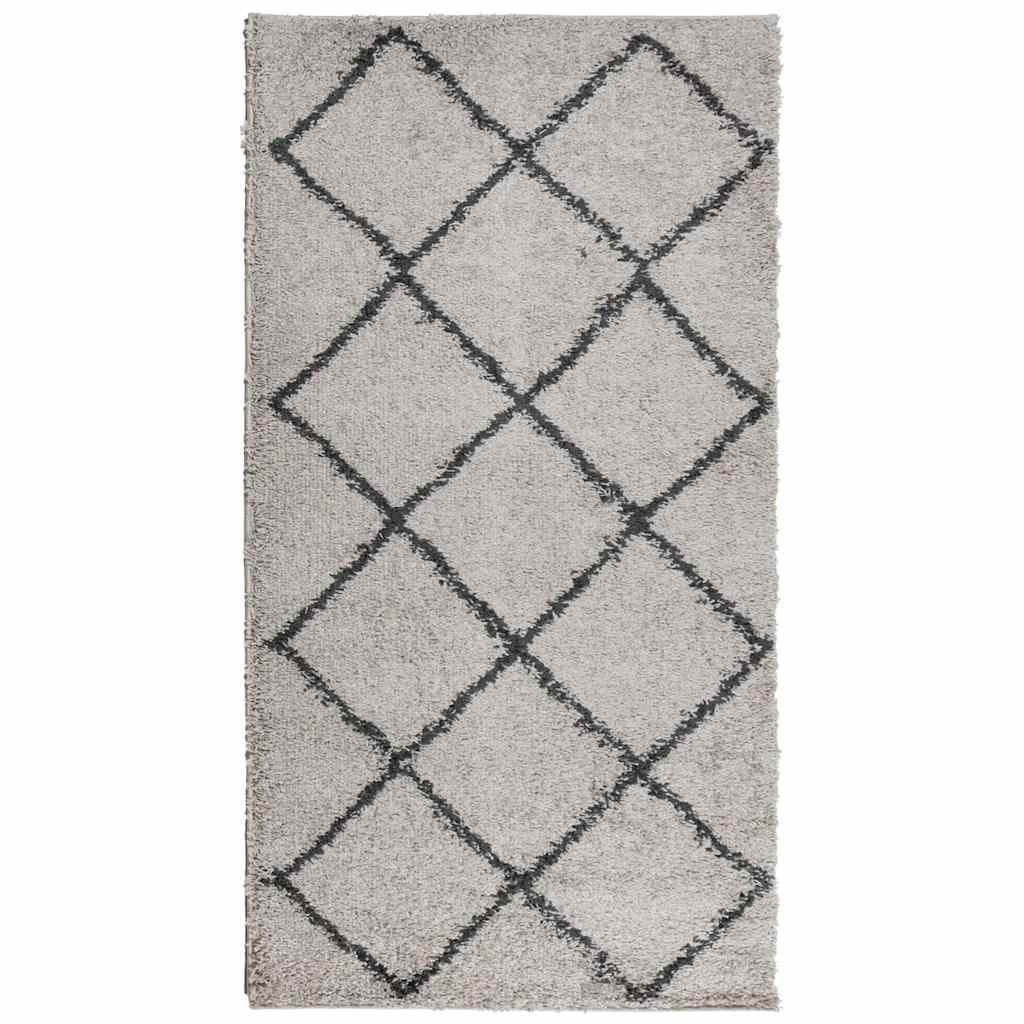 VidaXL tæppe pamplona shaggy høj luv 80x150 cm beige antracit