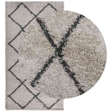 VidaXL tæppe pamplona shaggy høj luv 80x150 cm beige antracit