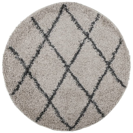 Vidaxl tæppe pamplona shaggy høj luv ø 80 cm beige antracit