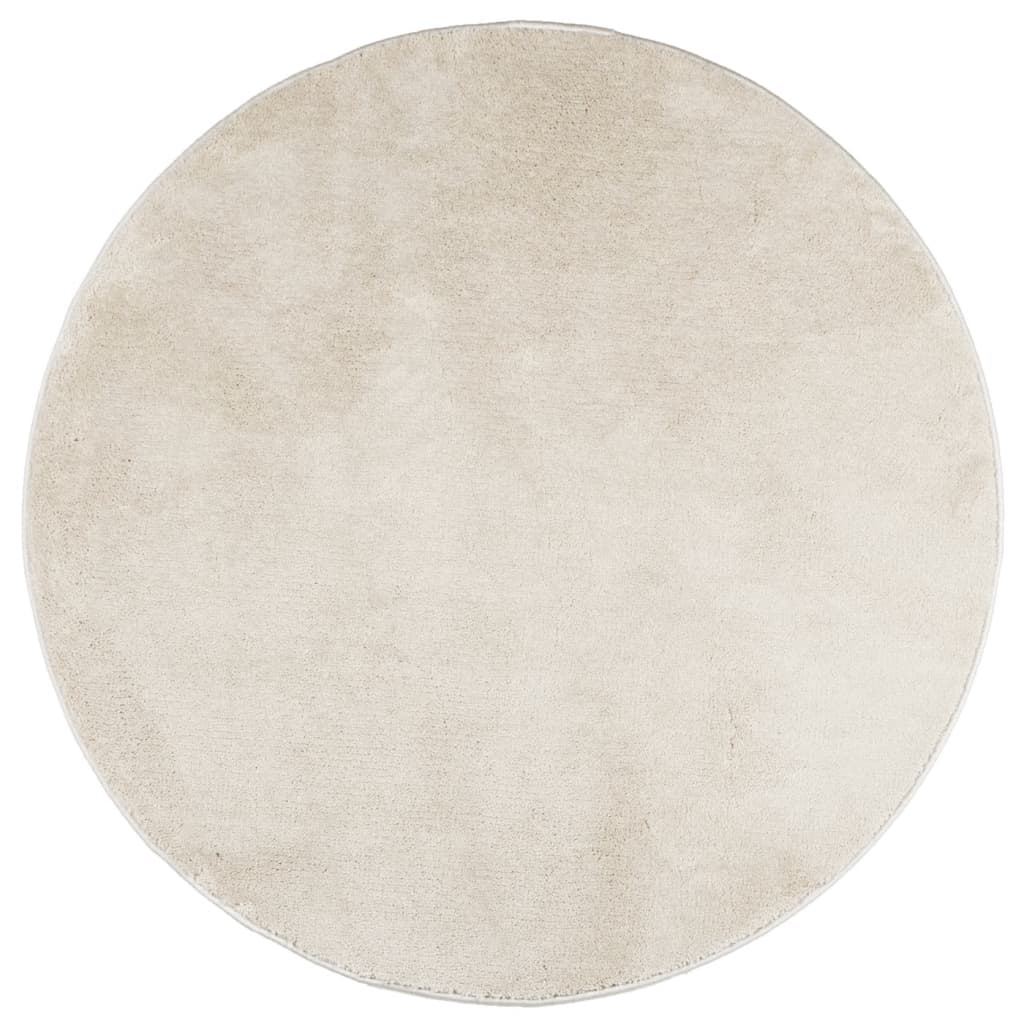 VidaXL tæppe oviedo kort luv ø 80 cm beige