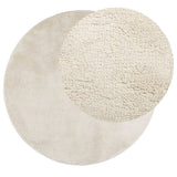 VidaXL Tæppe OVIEDO kort luv Ø 200 cm beige