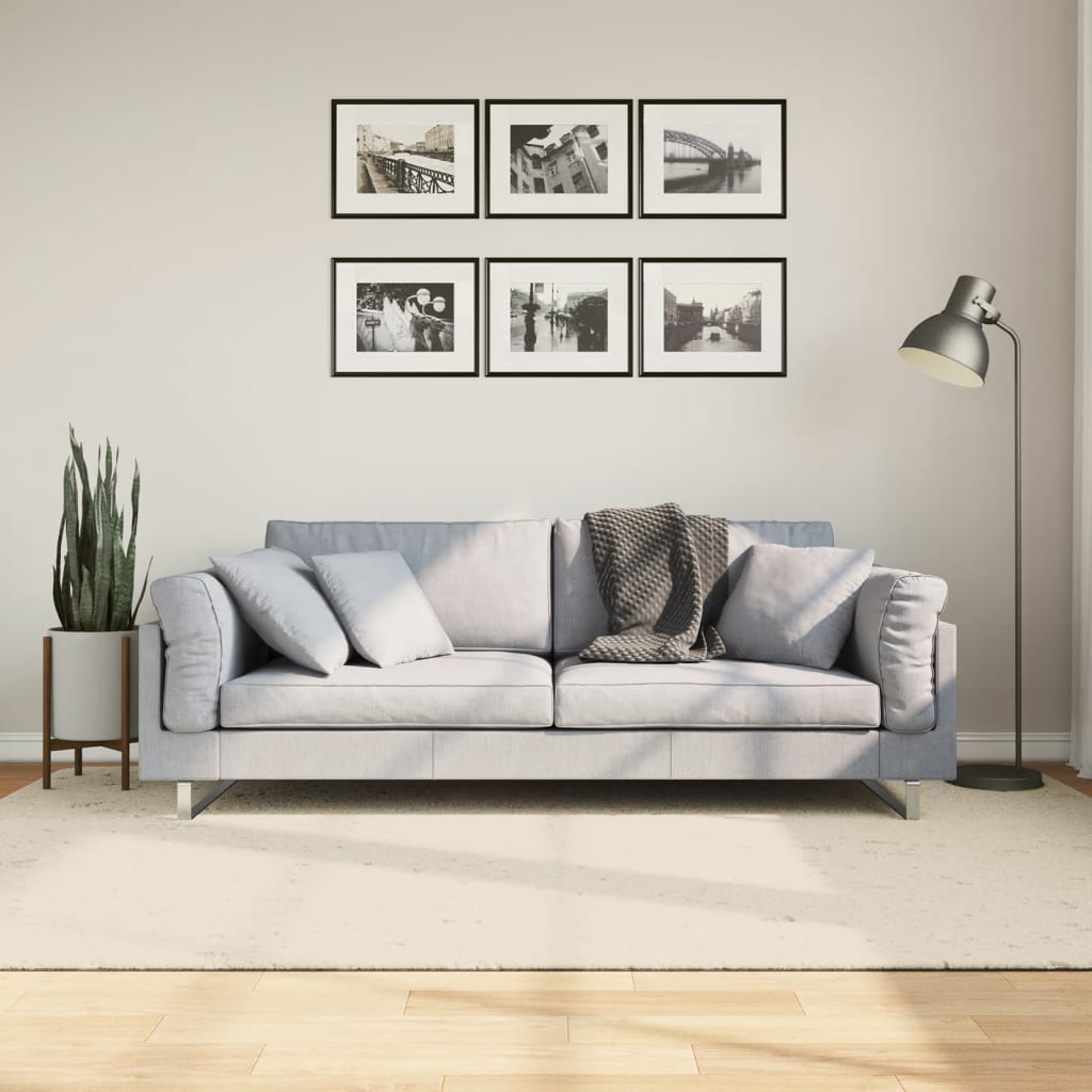 Vidaxx tæppe istan høj luv blank 160x230 cm cremefarvet