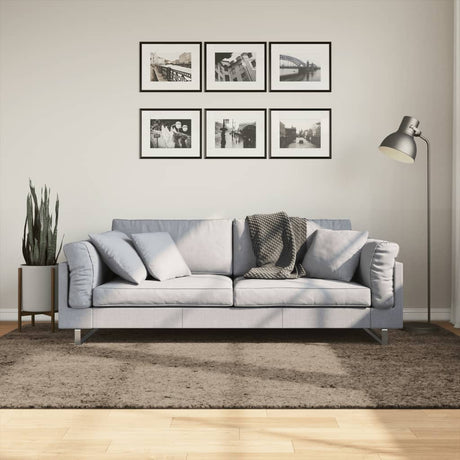 VidaXL tæppe istan høj luv blank 160x230 cm grå