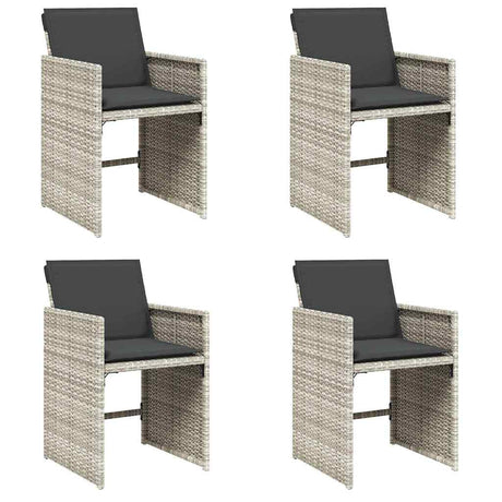 Vidaxl tuinstoelen 4 st met kussens poly rattan lichtgrijs
