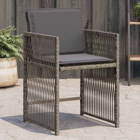 Vidaxl tuinstoelen 4 st met kussens poly rattan grijs