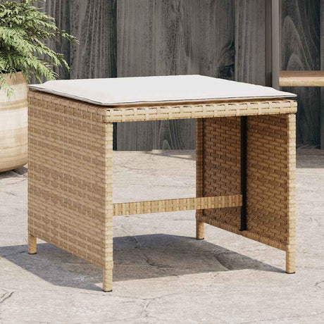 Vidaxl tuinkrukken 4 st met kussens 41x41x36 cm poly rattan beige