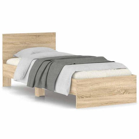 Vidaxl bedframe met hoofdbord zonder matras sonoma eiken 90x190 cm