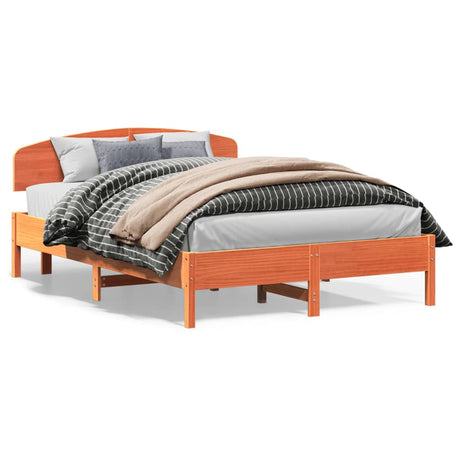 Vidaxl bedframe zonder matras massief grenenhout wasbruin 120x200 cm