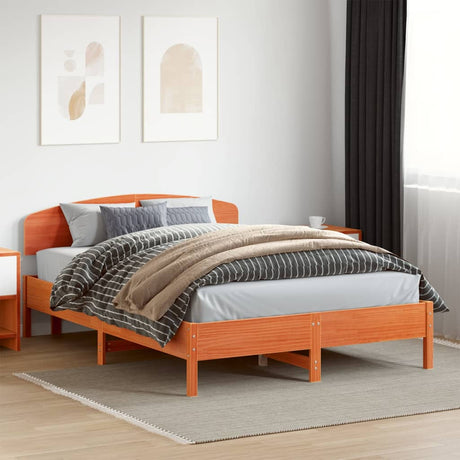 Vidaxl bedframe zonder matras massief grenenhout wasbruin 120x200 cm