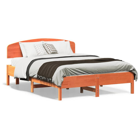 Vidaxl bedframe zonder matras massief grenenhout wasbruin 120x190 cm