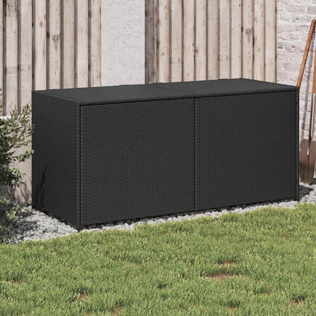 Vidaxl tuinbox 283 l poly rattan zwart