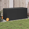 Vidaxl tuinbox met wielen 283 l poly rattan zwart